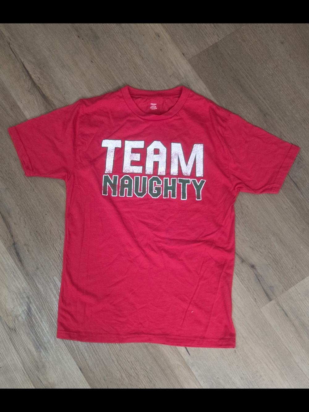 Team Naughty Red Graphic Tee - Sz Adult S BIN Y